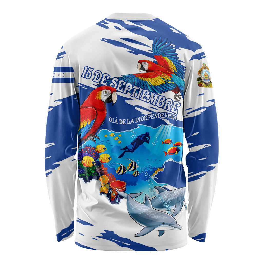 Honduras Independence Day Long Sleeve Shirt Honduran Cultural Heritage Patriotic Symbols Vibrant