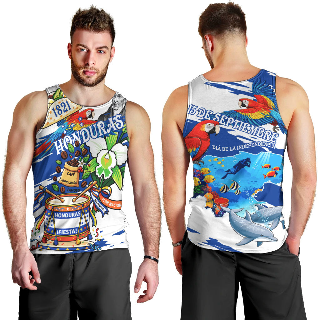 Honduras Independence Day Men Tank Top Honduran Cultural Heritage Patriotic Symbols Vibrant