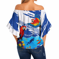 Honduras Independence Day Off Shoulder Wrap Waist Top Honduran Cultural Heritage Patriotic Symbols Vibrant