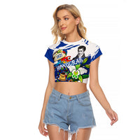 Honduras Independence Day Raglan Cropped T Shirt Honduran Cultural Heritage Patriotic Symbols Vibrant