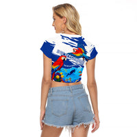 Honduras Independence Day Raglan Cropped T Shirt Honduran Cultural Heritage Patriotic Symbols Vibrant
