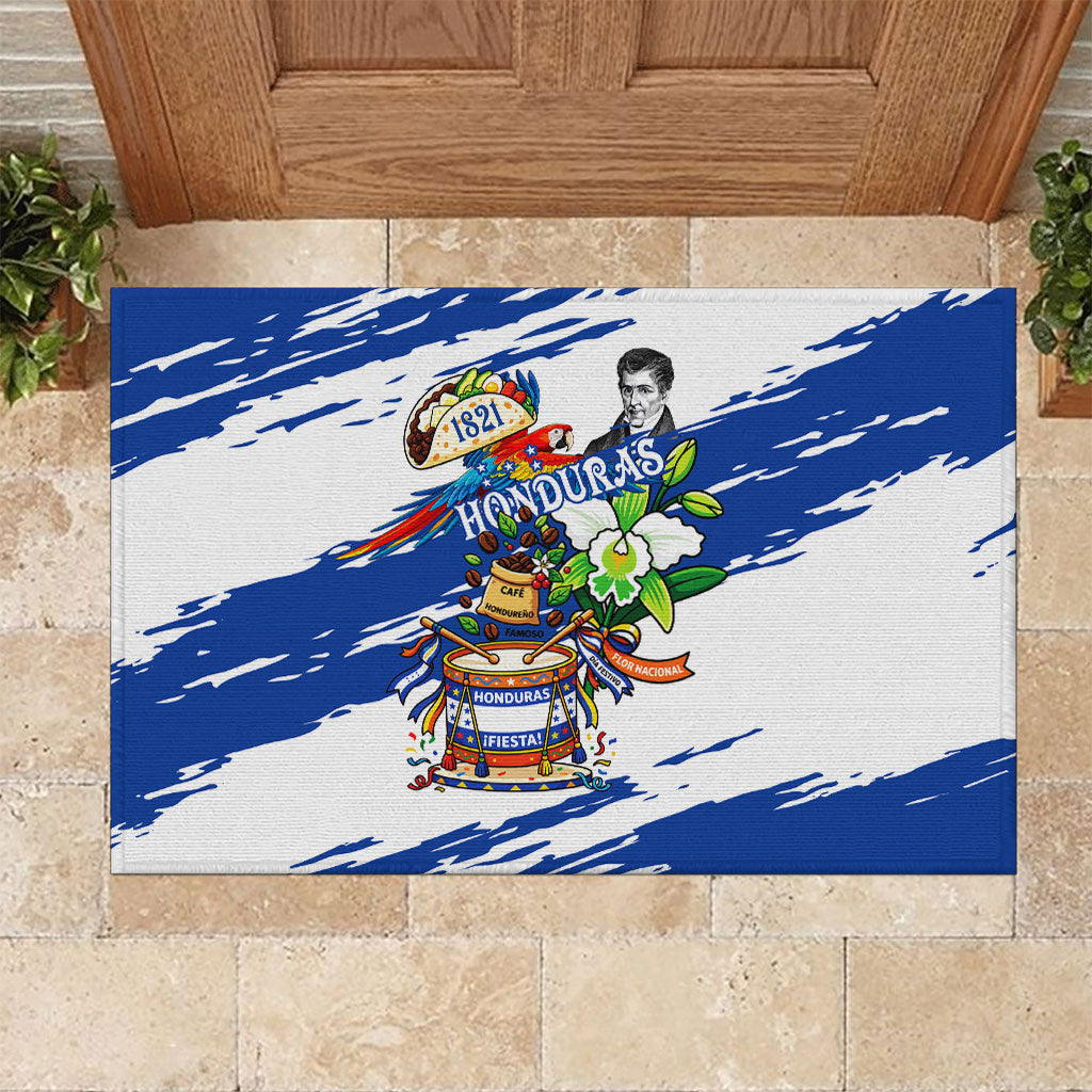 Honduras Independence Day Rubber Doormat Honduran Cultural Heritage Patriotic Symbols Vibrant