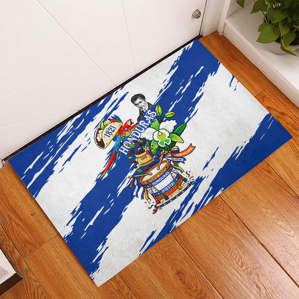 Honduras Independence Day Rubber Doormat Honduran Cultural Heritage Patriotic Symbols Vibrant