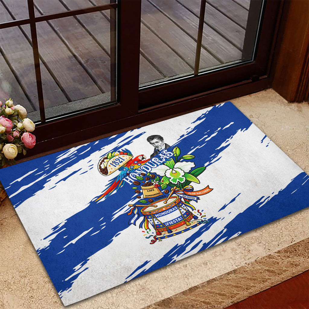 Honduras Independence Day Rubber Doormat Honduran Cultural Heritage Patriotic Symbols Vibrant