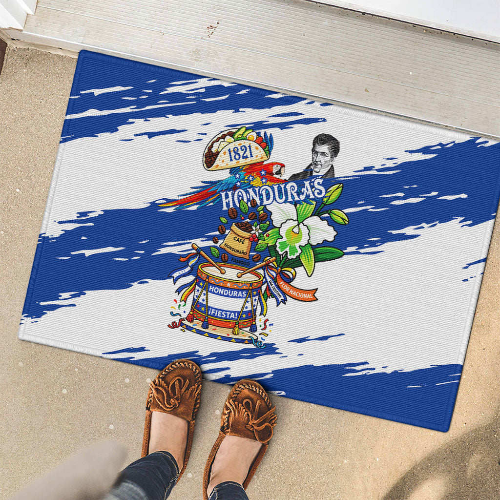 Honduras Independence Day Rubber Doormat Honduran Cultural Heritage Patriotic Symbols Vibrant
