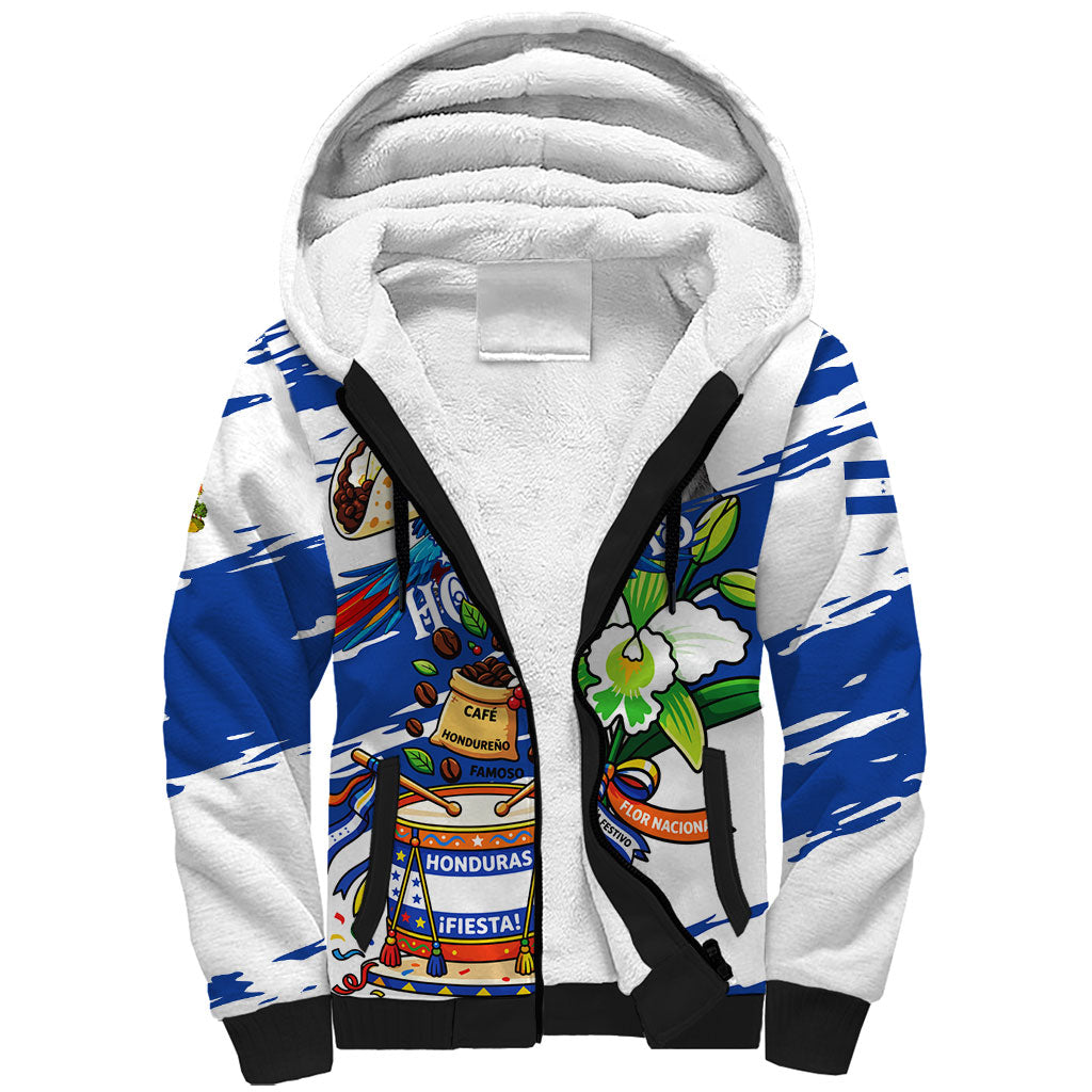 Honduras Independence Day Sherpa Hoodie Honduran Cultural Heritage Patriotic Symbols Vibrant