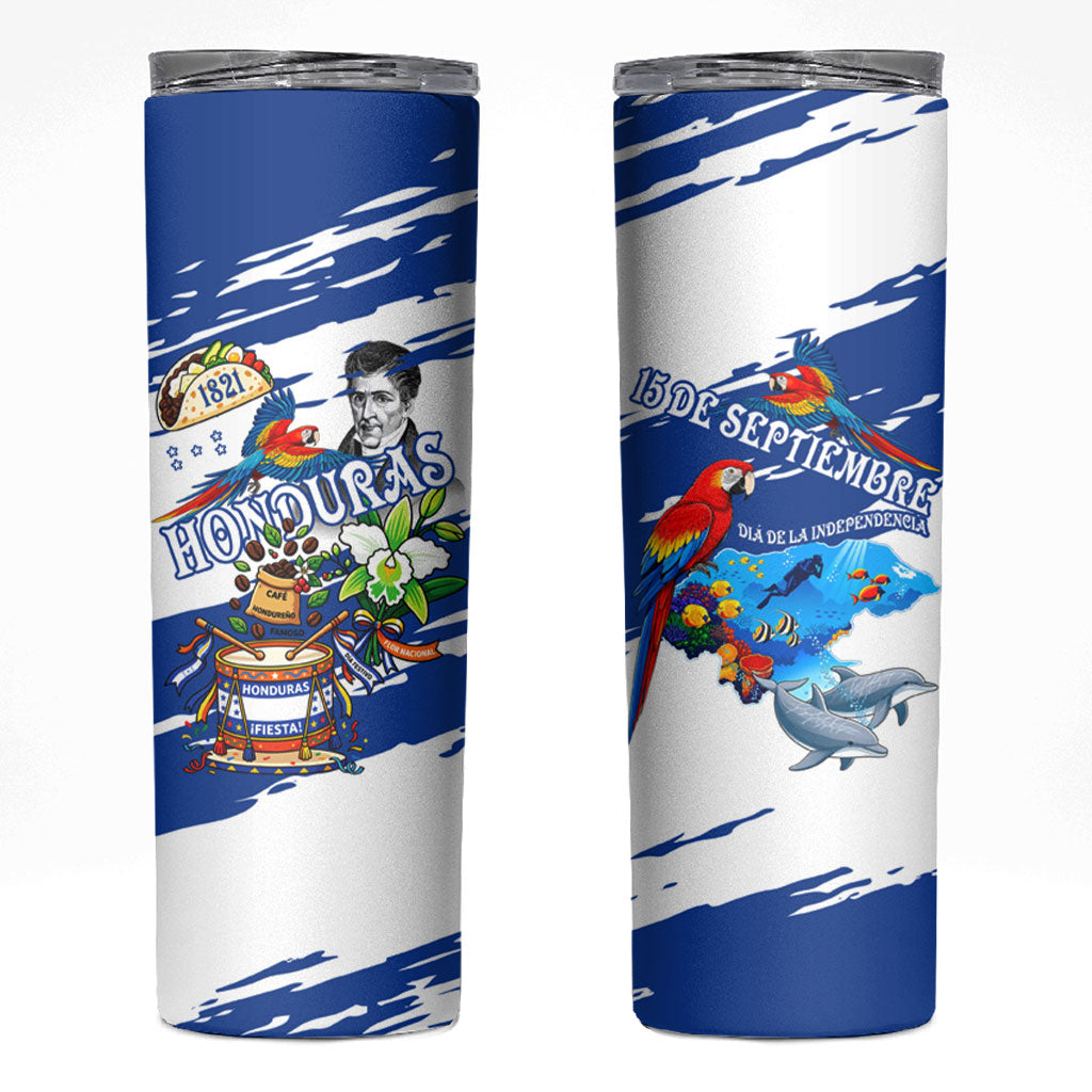 Honduras Independence Day Skinny Tumbler Honduran Cultural Heritage Patriotic Symbols Vibrant
