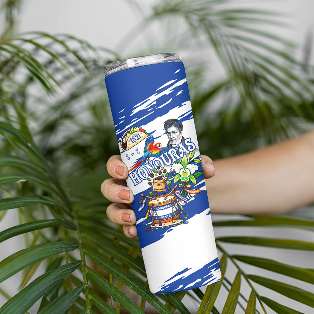 Honduras Independence Day Skinny Tumbler Honduran Cultural Heritage Patriotic Symbols Vibrant
