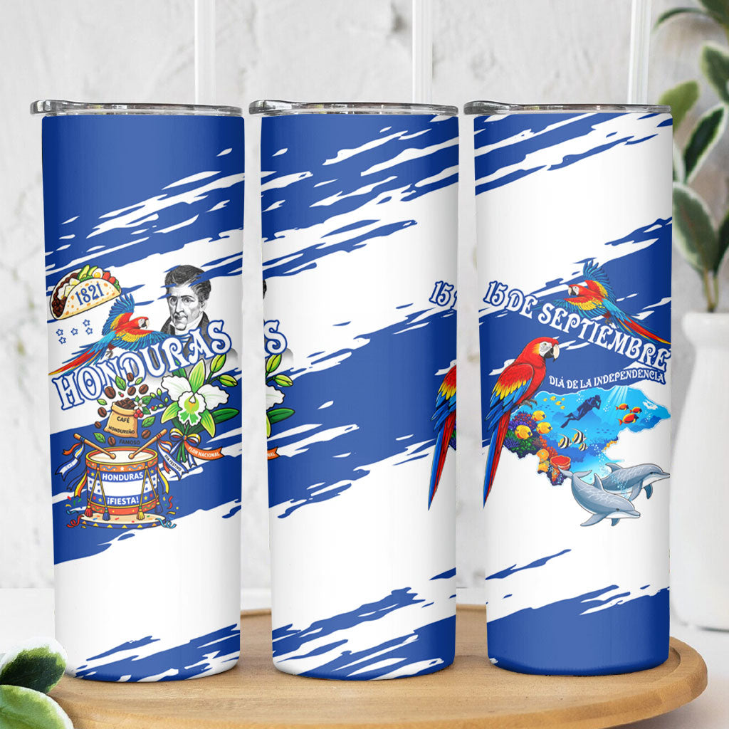 Honduras Independence Day Skinny Tumbler Honduran Cultural Heritage Patriotic Symbols Vibrant