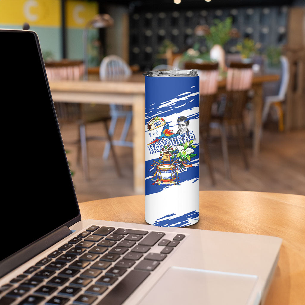 Honduras Independence Day Skinny Tumbler Honduran Cultural Heritage Patriotic Symbols Vibrant