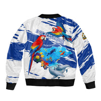 Honduras Independence Day Sleeve Zip Bomber Jacket Honduran Cultural Heritage Patriotic Symbols Vibrant