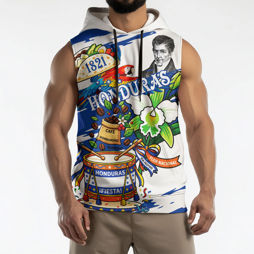 Honduras Independence Day Sleeveless Hoodie Honduran Cultural Heritage Patriotic Symbols Vibrant