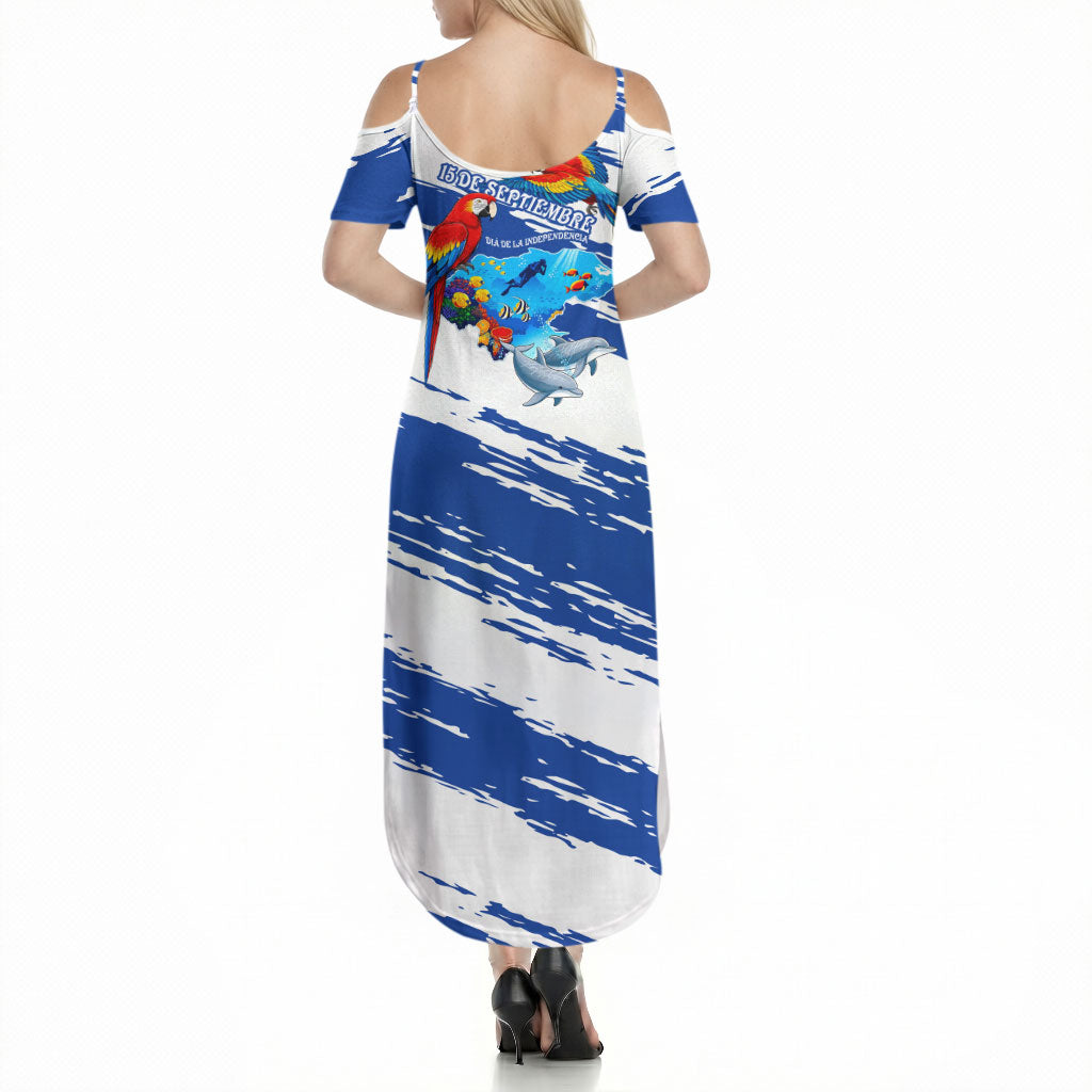 Honduras Independence Day Summer Maxi Dress Honduran Cultural Heritage Patriotic Symbols Vibrant
