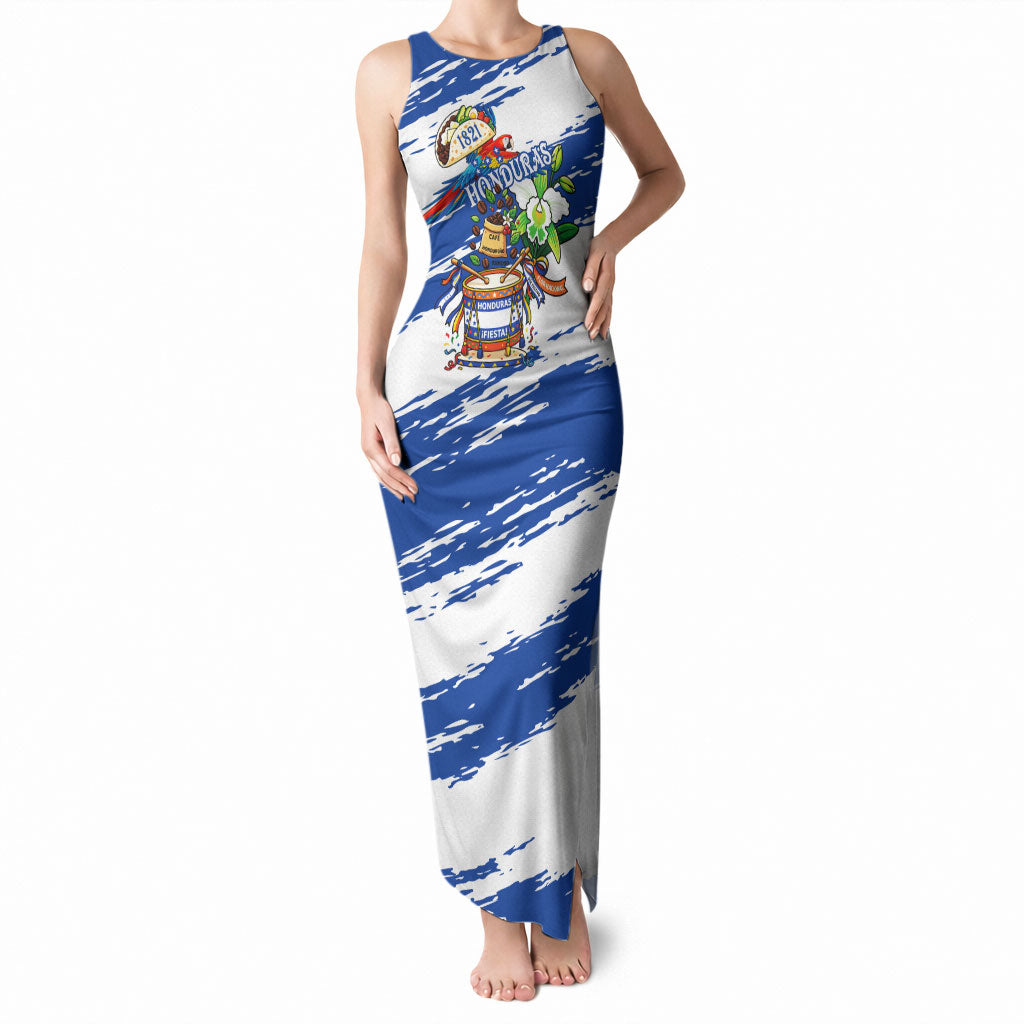 Honduras Independence Day Tank Maxi Dress Honduran Cultural Heritage Patriotic Symbols Vibrant