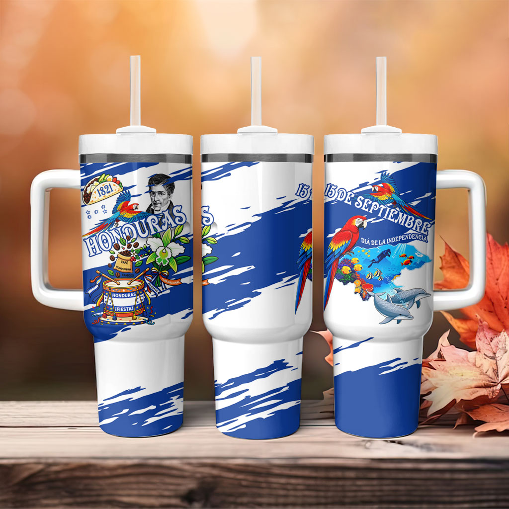 Honduras Independence Day Tumbler With Handle Honduran Cultural Heritage Patriotic Symbols Vibrant
