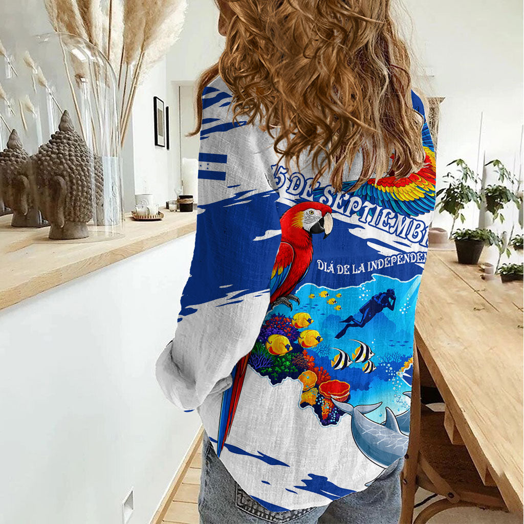 Honduras Independence Day Women Casual Shirt Honduran Cultural Heritage Patriotic Symbols Vibrant