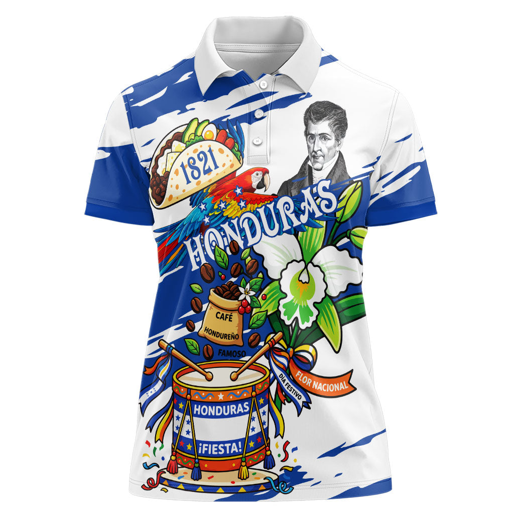Honduras Independence Day Women Polo Shirt Honduran Cultural Heritage Patriotic Symbols Vibrant
