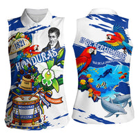Honduras Independence Day Women Sleeveless Polo Shirt Honduran Cultural Heritage Patriotic Symbols Vibrant