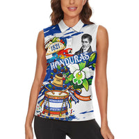 Honduras Independence Day Women Sleeveless Polo Shirt Honduran Cultural Heritage Patriotic Symbols Vibrant