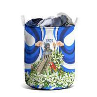 Honduras Independence Day Laundry Basket Mayan Temple White Orchid Patriotic