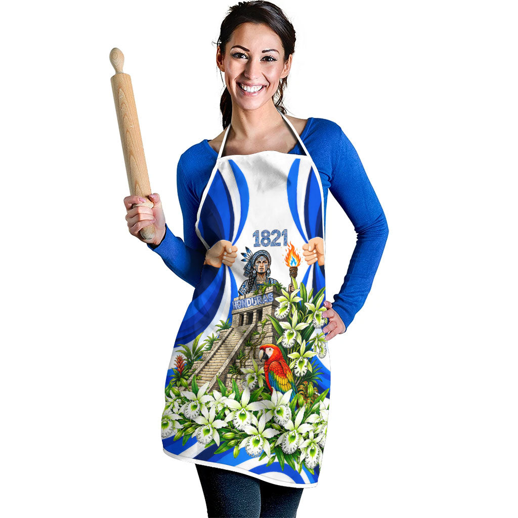 Honduras Independence Day Apron Mayan Temple White Orchid Patriotic