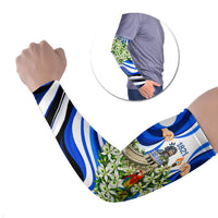 Honduras Independence Day Arm Sleeves Mayan Temple White Orchid Patriotic