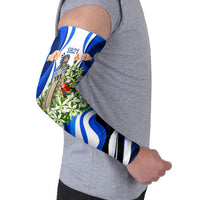 Honduras Independence Day Arm Sleeves Mayan Temple White Orchid Patriotic