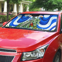Honduras Independence Day Auto Sun Shade Mayan Temple White Orchid Patriotic