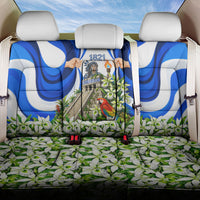 Honduras Independence Day Back Car Seat Cover Mayan Temple White Orchid Patriotic