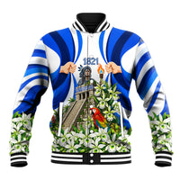 Honduras Independence Day Baseball Jacket Mayan Temple White Orchid Patriotic