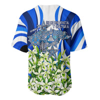 Honduras Independence Day Baseball Jersey Mayan Temple White Orchid Patriotic