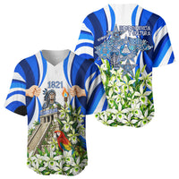 Honduras Independence Day Baseball Jersey Mayan Temple White Orchid Patriotic