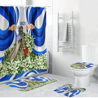 Honduras Independence Day Bathroom Set Mayan Temple White Orchid Patriotic
