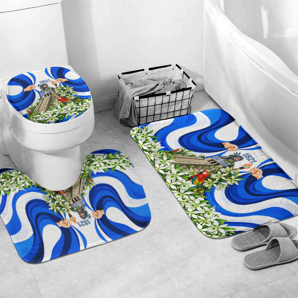Honduras Independence Day Bathroom Set Mayan Temple White Orchid Patriotic