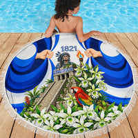 Honduras Independence Day Beach Blanket Mayan Temple White Orchid Patriotic