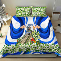 Honduras Independence Day Bedding Set Mayan Temple White Orchid Patriotic