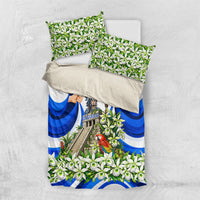 Honduras Independence Day Bedding Set Mayan Temple White Orchid Patriotic