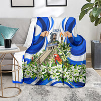 Honduras Independence Day Blanket Mayan Temple White Orchid Patriotic