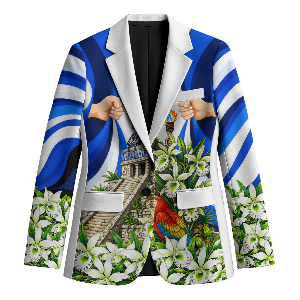 Honduras Independence Day Blazer Mayan Temple White Orchid Patriotic