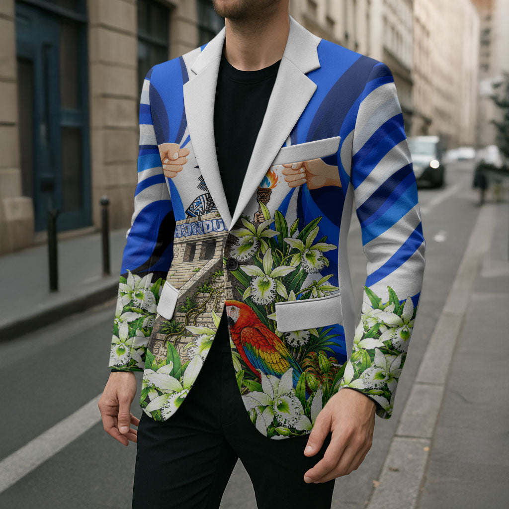 Honduras Independence Day Blazer Mayan Temple White Orchid Patriotic