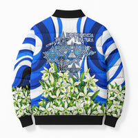 Honduras Independence Day Bomber Puffer Jacket Mayan Temple White Orchid Patriotic