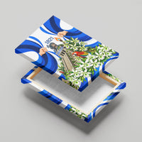 Honduras Independence Day Canvas Wall Art Mayan Temple White Orchid Patriotic
