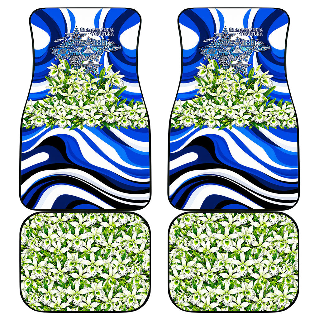 Honduras Independence Day Car Mats Mayan Temple White Orchid Patriotic