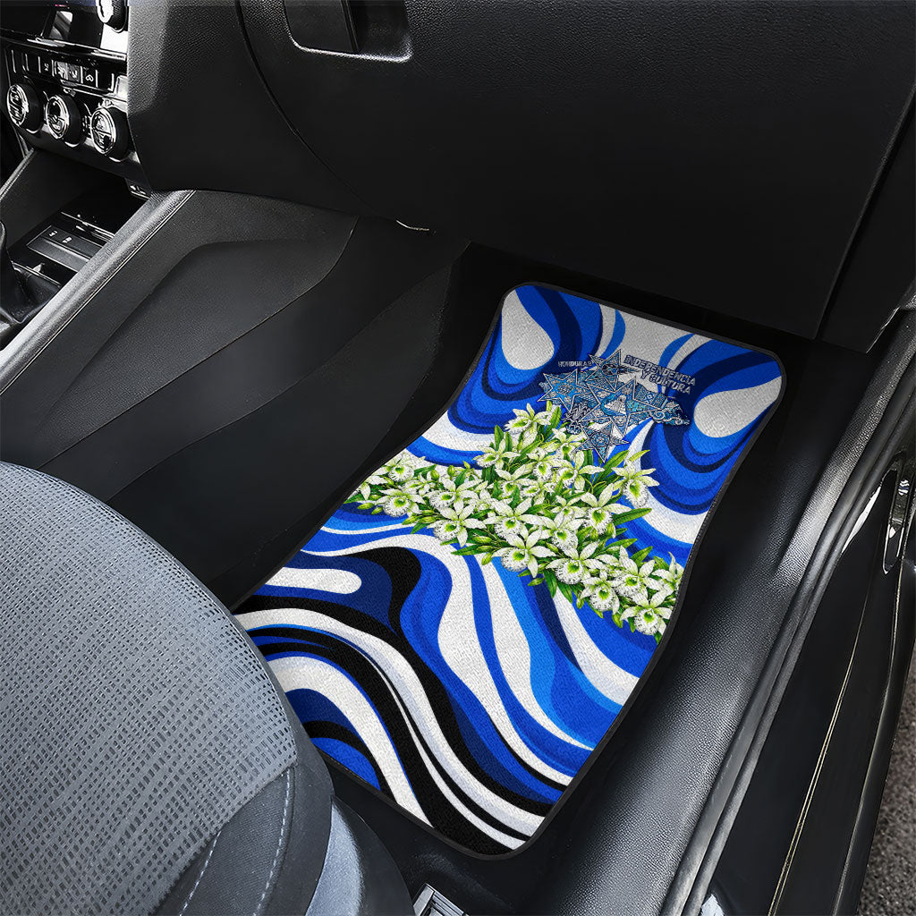 Honduras Independence Day Car Mats Mayan Temple White Orchid Patriotic