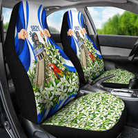 Honduras Independence Day Car Seat Cover Mayan Temple White Orchid Patriotic