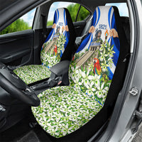 Honduras Independence Day Car Seat Cover Mayan Temple White Orchid Patriotic