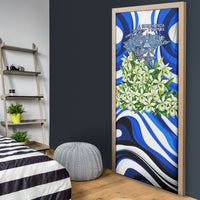 Honduras Independence Day Door Cover Mayan Temple White Orchid Patriotic