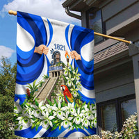 Honduras Independence Day Garden Flag Mayan Temple White Orchid Patriotic