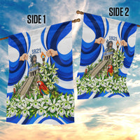 Honduras Independence Day Garden Flag Mayan Temple White Orchid Patriotic