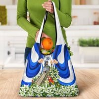 Honduras Independence Day Grocery Bag Mayan Temple White Orchid Patriotic